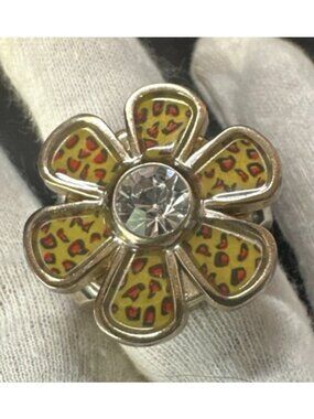 Vintage Geneva Women's Ring Watch Gemstone Bezel & Expansion Band Tested Works